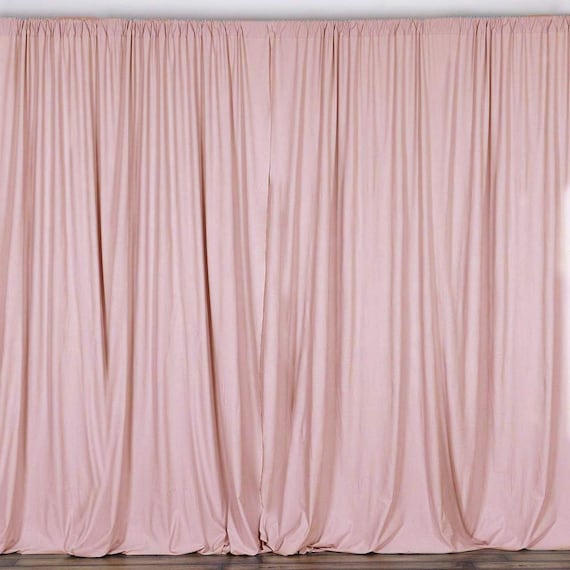 2 Stück 3 Meter x 2 Meter Polyester Hintergrund Drapiert Vorhänge Panels mit Stangentaschen - Hochzeit Fensterdekoration - BLUSH PINK