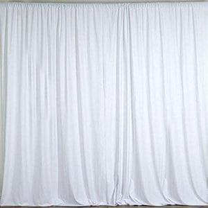 May include: White backdrop made of fabric, suitable for photography or event decor. The backdrop is smooth and wrinkle-free, providing a clean and professional look.