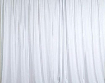 2 pcs 10 feet x 8 feet Polyester Backdrop Drapes Curtains Panels with Rod Pockets - Wedding Ceremony Party Home Window Decorations - WHITE