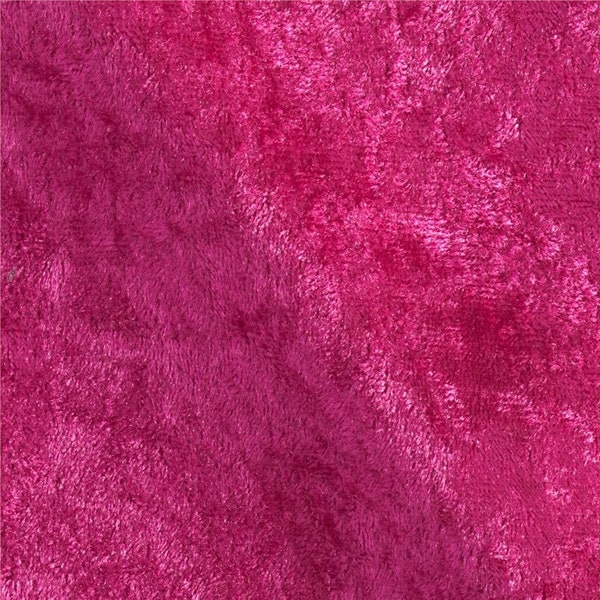 FUCHSIA 100% Panne Velvet Velour Fabric by the Yard