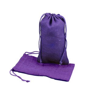 PURPLE 6&quot; x 10&quot; Burlap Jute Party, Favor, Gift, Jewelry Bags/Pouches - Pack of 12 pcs
