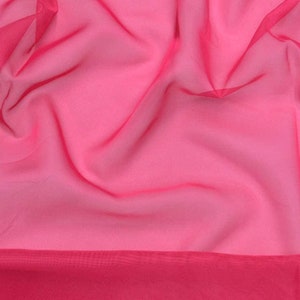 120&quot; Wide (10ft Wide) x 120 Yards Roll - Sheer Voile Chiffon Fabric Perfect for Draping Panels Masking for Weddings & Events - FUCHSIA
