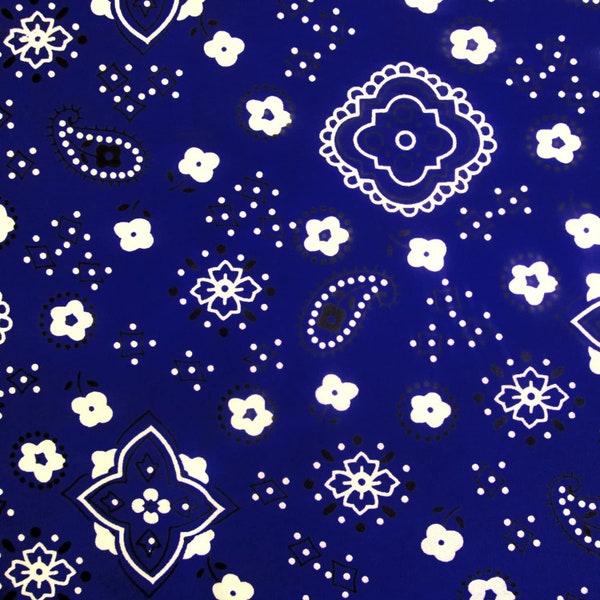 Bandana ROYAL BLUE Poly Cotton 58 Inch Wide Fabric by The Yard