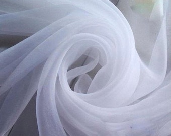 ON SALE 60" Wide (5ft Wide) WHITE Sheer Chiffon Fabric - Perfect for Draping Panels and Masking for Weddings & Events -