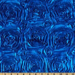 Royal Blue Rosette Satin Fabric 50 inches wide by the yard