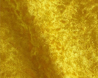 YELLOW 100% Panne Velvet Velour Fabric by the Yard