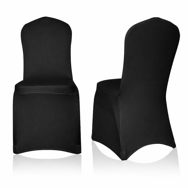 Universal Polyester Spandex Folding Chair Cover Wedding Party - White/Black/Ivory Black