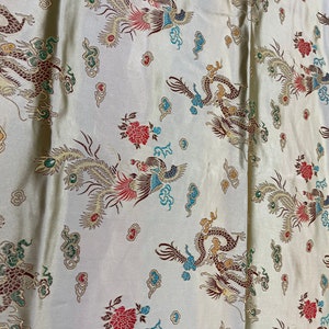Chinese Dragon Brocade Fabric BTY - IVORY