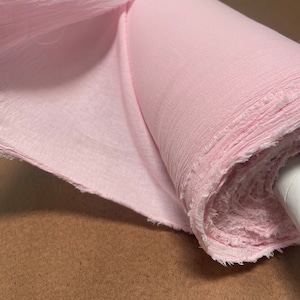 LIGHT PINK 50&quot; Wide - 100% Cotton Island Breeze Gauze Fabric - Perfect for Apparel, Swaddles, Crafts, Home, Photoshoots, & DIY Project