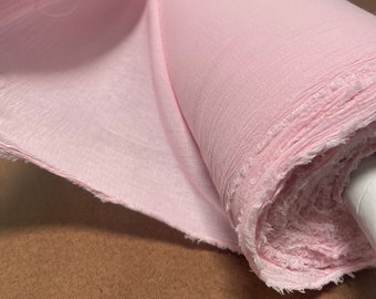 LIGHT PINK 50" Wide - 100% Cotton Island Breeze Gauze Fabric - Perfect for Apparel, Swaddles, Crafts, Home, Photoshoots, & DIY Project