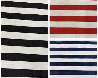 Sedona Designz 60" Wide 1" Stripe Poly-Cotton Broadcloth Fabric – Lightweight Woven Fabric for Apparel, Crafts, Décor, Table Covers