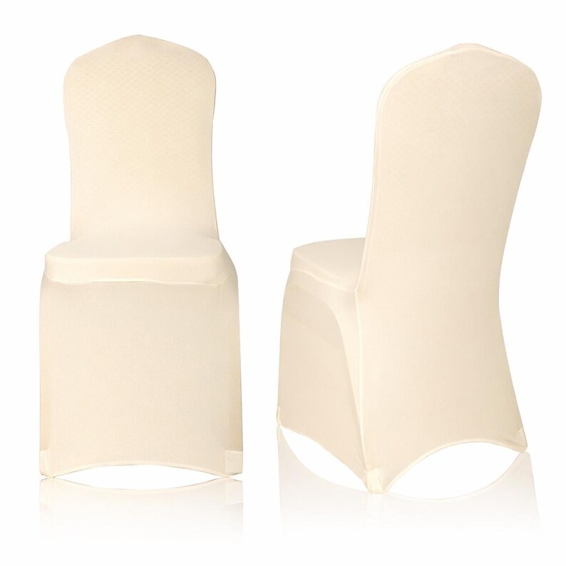 Universal Polyester Spandex Folding Chair Cover Wedding Party - White/Black/Ivory Ivory