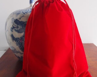 6 pieces 10" x 12" Velvet Bags, Pouches, Drawstring Bags, Jewelry Bags - Available in Red, Royal Blue and Black