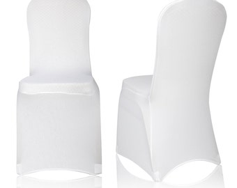 Universal White Polyester Spandex Folding Chair Cover Wedding Party