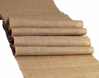 ON SALE 100% Natural Chic Rustic Burlap Jute Table, Aisle Runners 12" x 90" - FREE Ship
