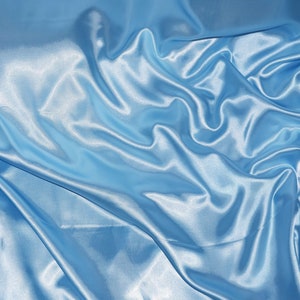 BABY BLUE Premium Bridal Wedding Satin Charmeuse Fabric 60" Wide Sold by the Yard