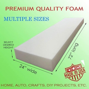 Medium Density Upholstery Seat Foam Cushion Replacement, Home, Auto, Crafts Etc bild 1