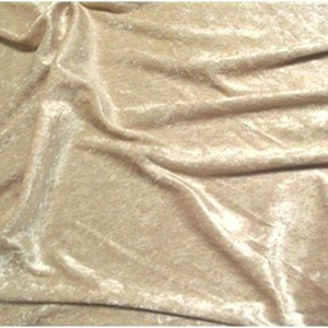CHAMPAGNE 100% Panne Velvet Velour Fabric by the Yard