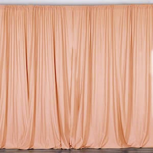 2 pcs 10 feet x 10 feet Polyester Backdrop Drapes Curtains Panels with Rod Pockets - Wedding Party Home Window Decorations - PEACH