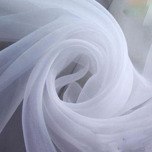 120&quot; Wide (10ft Wide) x 80 feet Roll - WHITE Sheer Voile Chiffon Fabric - Perfect for Draping Panels and Masking for Weddings & Events -
