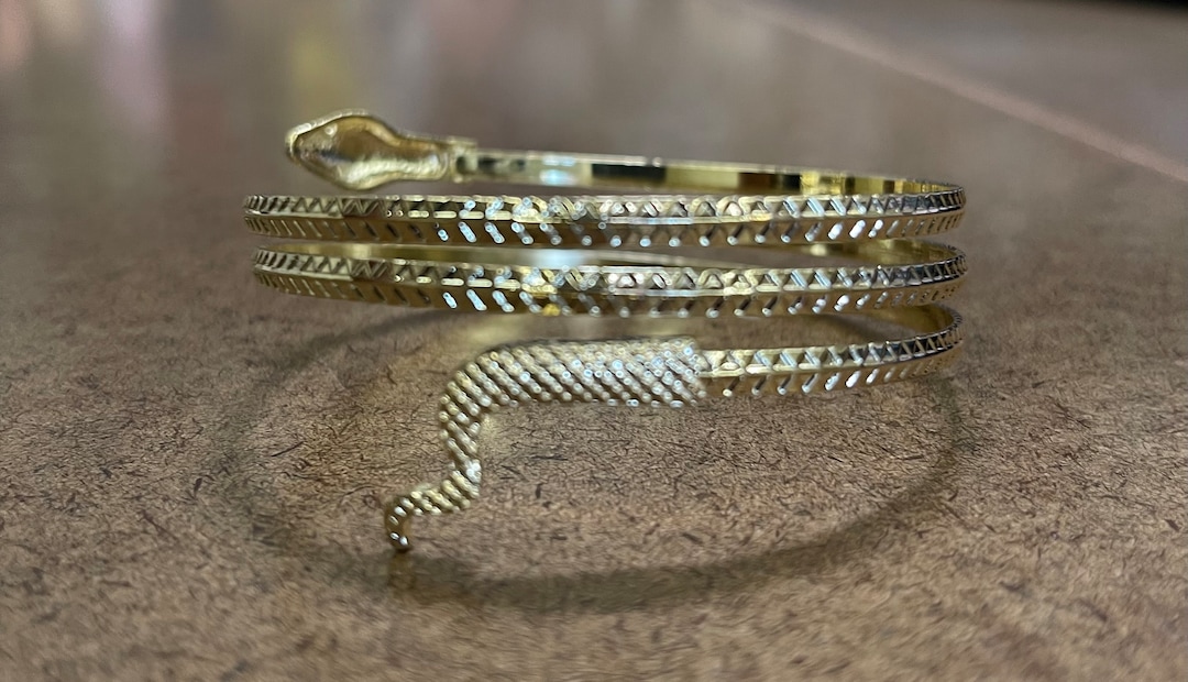 GOLD Snake Arm Band Etsy