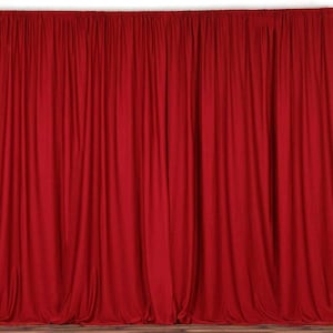 2 pcs 10 feet x 12 feet Polyester Backdrop Drapes Curtains Panels with Rod Pockets - Wedding Ceremony Party Home Window Decorations - RED