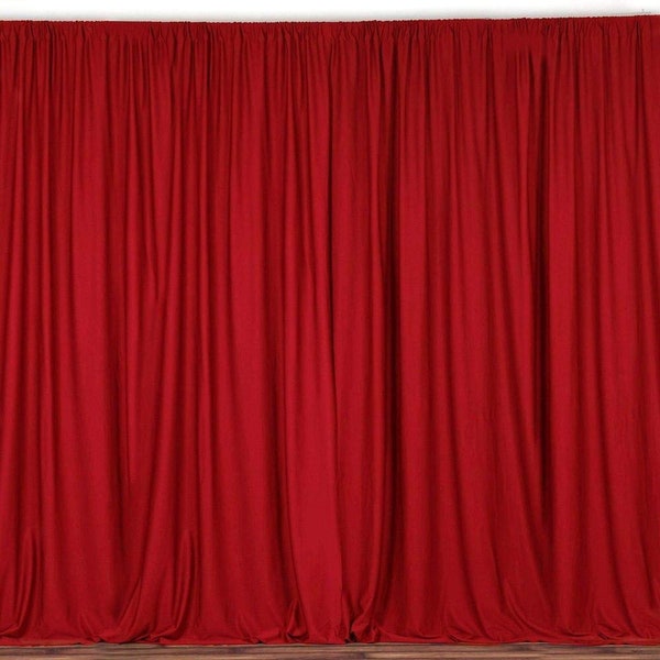 2 pcs 10 feet x 10 feet Polyester Backdrop Drapes Curtains Panels with Rod Pockets - Wedding Ceremony Party Home Window Decorations - RED