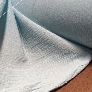 BABY BLUE 50&quot; Wide - 100% Cotton Island Breeze Gauze Fabric - Perfect for Apparel, Swaddles, Crafts, Home, Photoshoots, & DIY Project