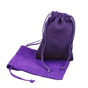 PURPLE 5&quot; x 7&quot; Burlap Jute Party, Favor, Gift, Jewelry Bags/Pouches - Pack of 12 pcs