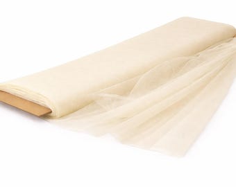 IVORY Polyester Tulle Fabric Bolt 54 inch 40 Yards