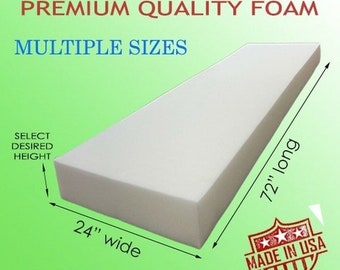 FoamTouch Upholstery Foam Cushion High Density 5 Height x 24 Width x 96 Length Made in USA 