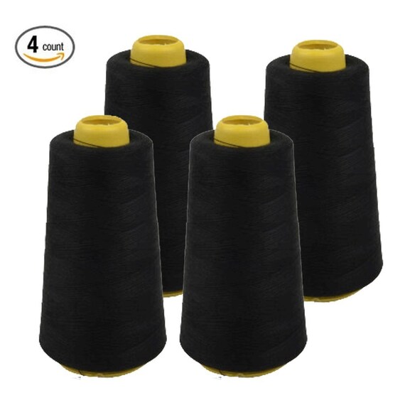 4 PACK of 6000 Yard Spools White Sewing Thread All Purpose 100/% Spun Polyester