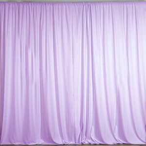 2 pcs 10 feet x 10 feet Polyester Backdrop Drapes Curtains Panels with Rod Pockets - Wedding Party Home Window Decorations - LILAC/LAVENDER