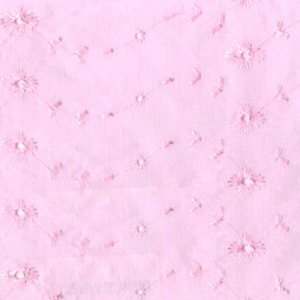 60&quot; Wide Poly Cotton Broadcloth All Over Embroidery Eyelet Fabric by the yard - PINK