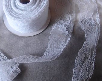 White Chantilly Floral Lace Ribbon, 2 inch, 25 Yards