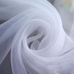 60&quot; Wide (5ft Wide) x 60 Yards Roll - WHITE Sheer Chiffon Fabric - Perfect for Draping Panels and Masking for Weddings & Events -