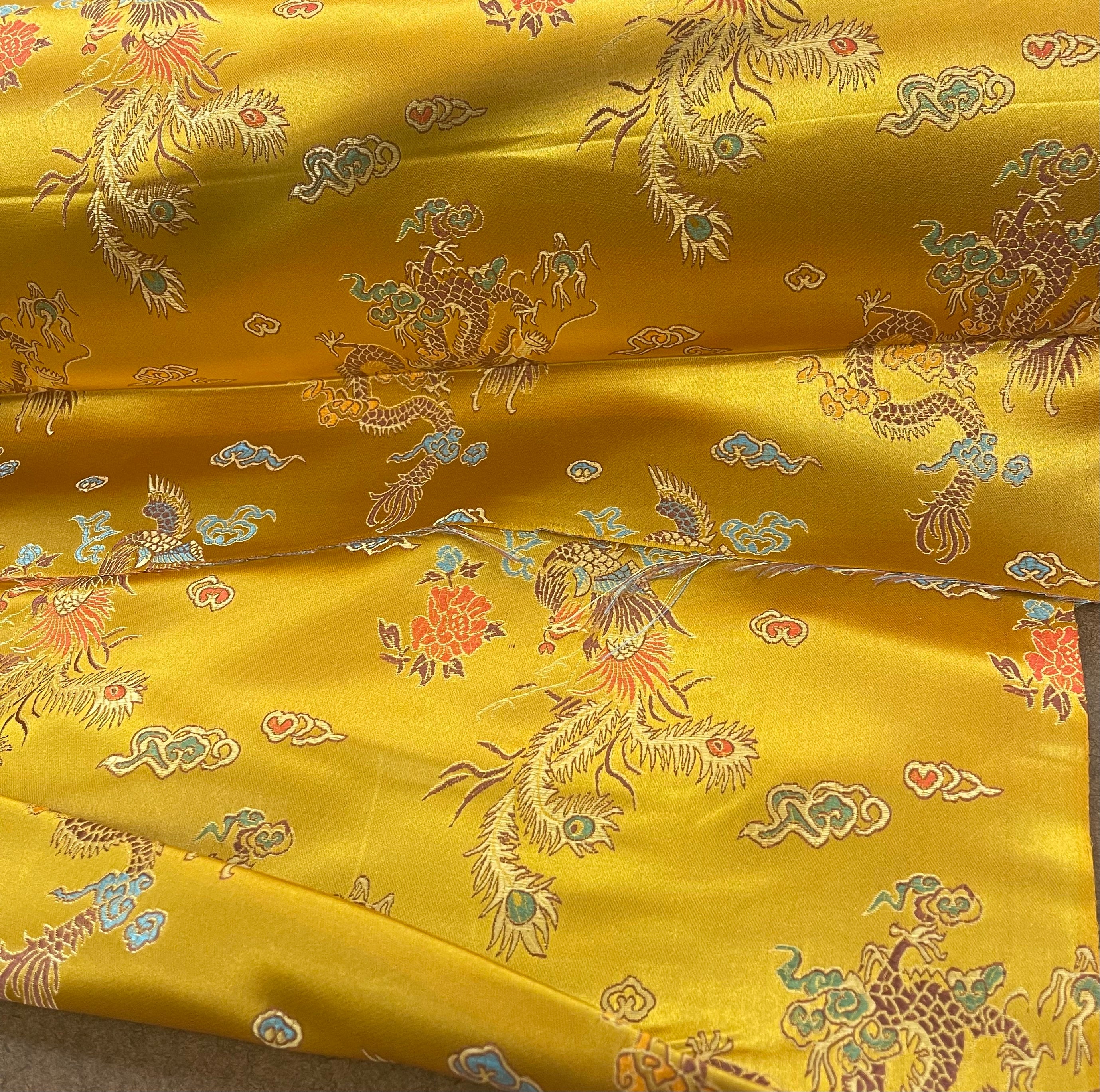 Chinese Fabric - Gold Etsy Silk