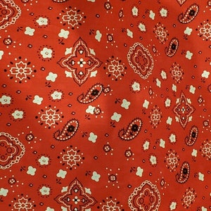 Bandana RED Poly Cotton 58 Inch Wide Fabric by The Yard
