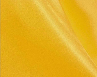 YELLOW Premium Bridal Wedding Satin Charmeuse Fabric 60" Wide Sold by the Yard