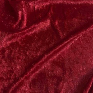 RED 100% Panne Velvet Velour Fabric by the Yard