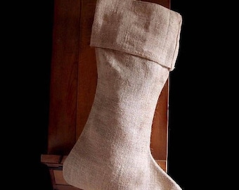 ON SALE Pack of 6 - Natural Burlap Christmas Stocking 24 inch - Free Shipping