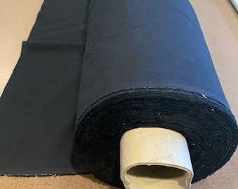 BLACK 100% Cotton Muslin Fabric/Textile Unbleached - Draping Fabric - by the yard (60in. Wide)
