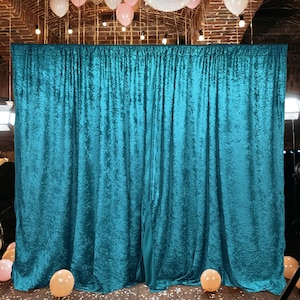 10 feet x 10 feet Panne Velvet Event Backdrop Drapes Curtains Panels Rod Pocket - TURQUOISE
