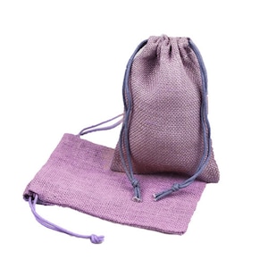 LAVENDER 5&quot; x 7&quot; Burlap Jute Party, Favor, Gift, Jewelry Bags/Pouches - Pack of 12 pcs
