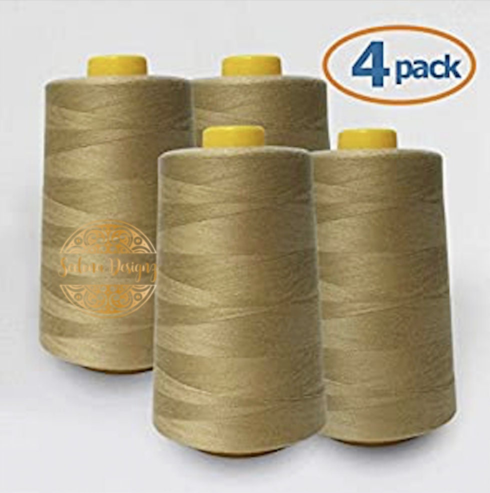 4 PACK of 6000 Yard (each) Spools WHITE Sewing Thread All Purpose 100% Spun  Polyester Overlock Cone – Sedona Designz