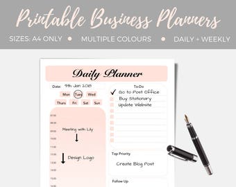 daily planner daily planner printable insert daily etsy