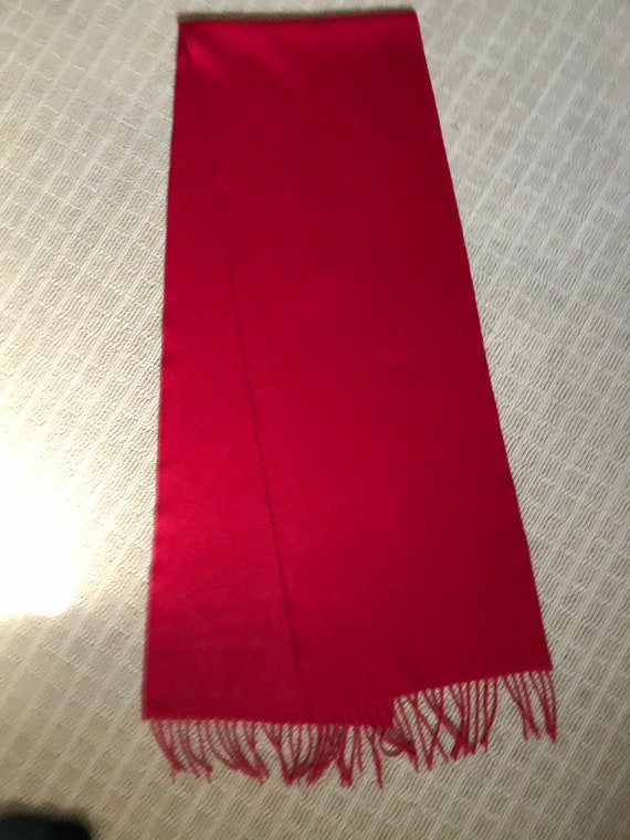 Vintage Made in USA wool scarf red - image 1