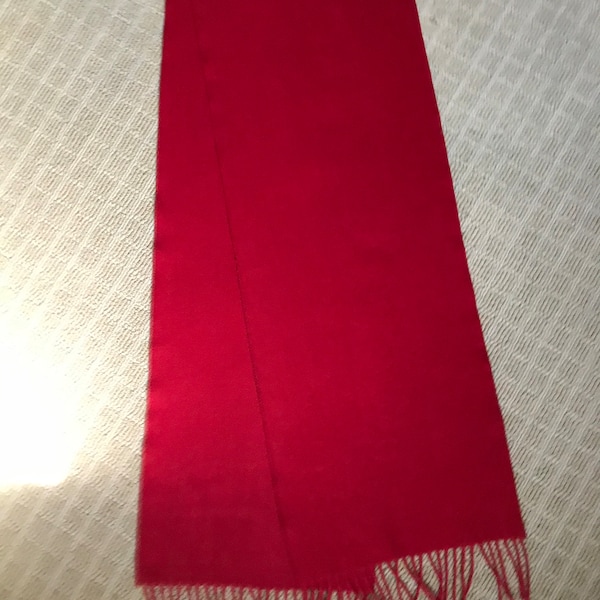 Vintage Made in USA wool scarf red