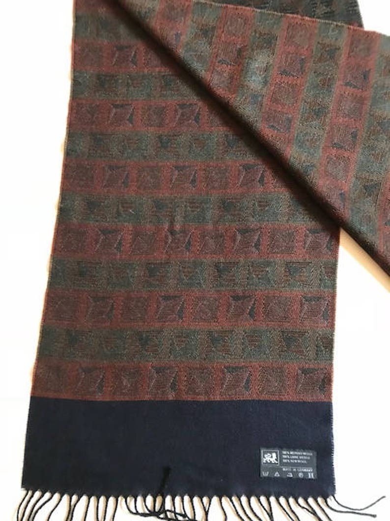 Vintage Made in Germany Merino wool scarf 1870 image 2