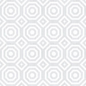 May include: A seamless pattern of white octagons with a white outline on a light gray background. The octagons are arranged in a repeating pattern.